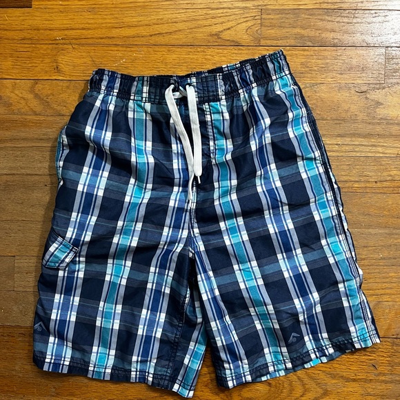 Kanu Surf Other - Boys Blue Plaid Swim Trunks